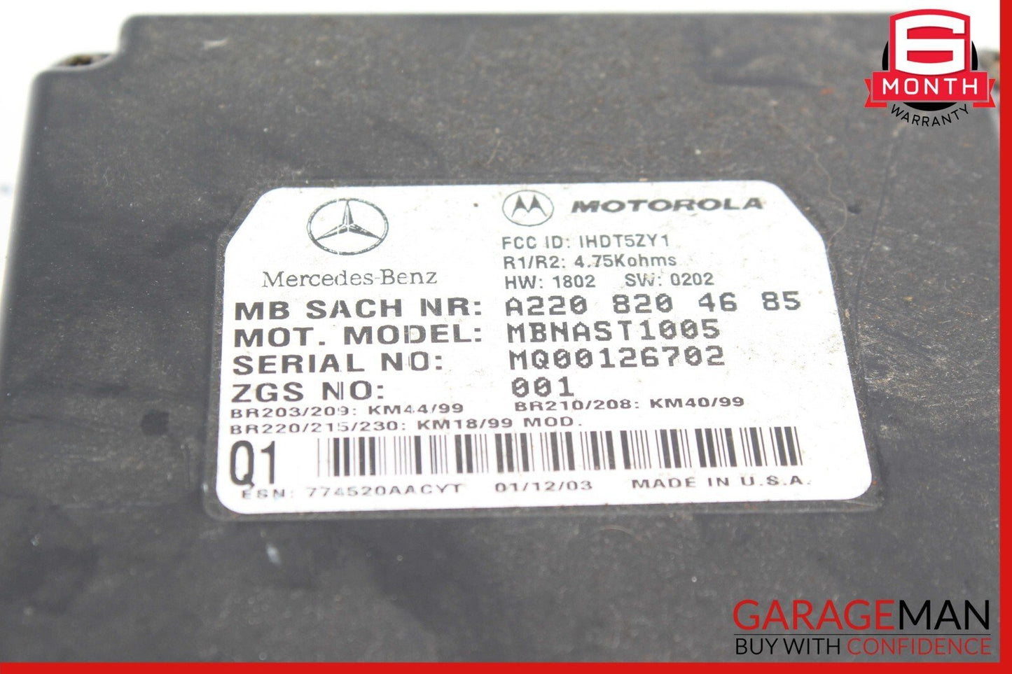 00-06 Mercedes W208 CLK320 S430 Voice Command Control Module 2038204826 OEM