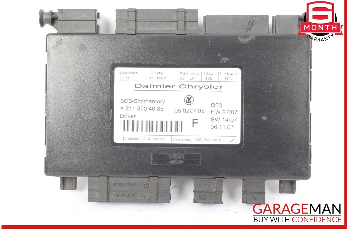 03-11 Mercedes W211 E350 Front Left Side Seat Control Module 2118704085 OEM