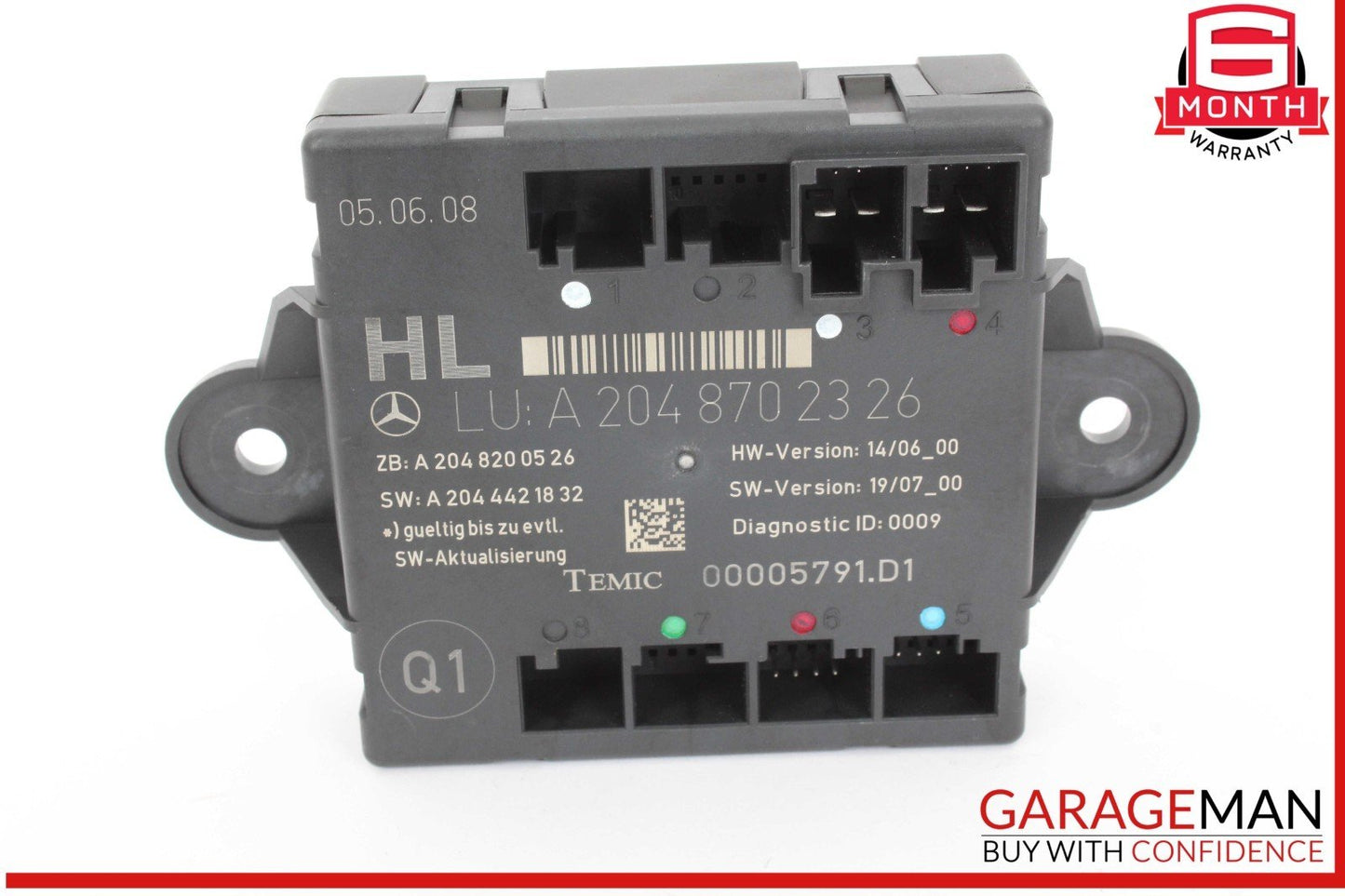 08-18 Mercedes W204 C300 C250 Rear Left Driver Side Door Control Module Unit
