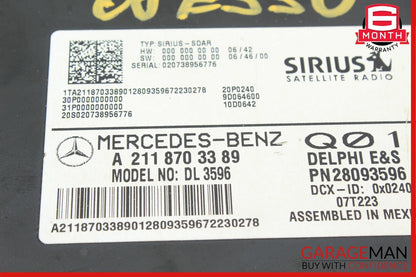 03-11 Mercedes GL450 CLS550 E550 Sirius Satellite Radio Receiver Module Unit