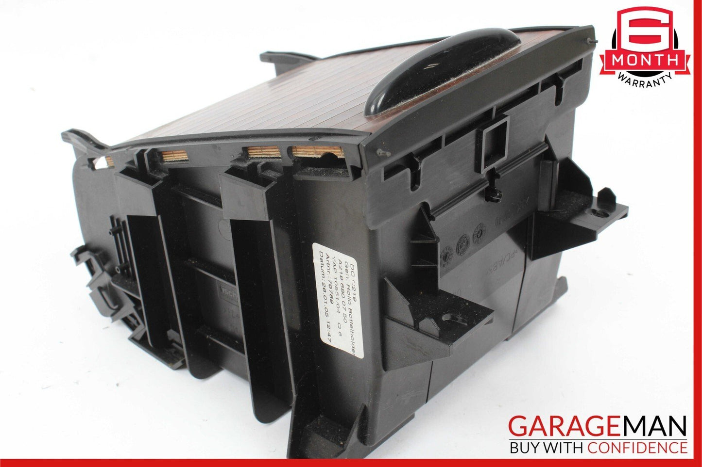 06-11 Mercedes W219 CLS500 Rear Center Console Armrest Cupholder Storage Wood