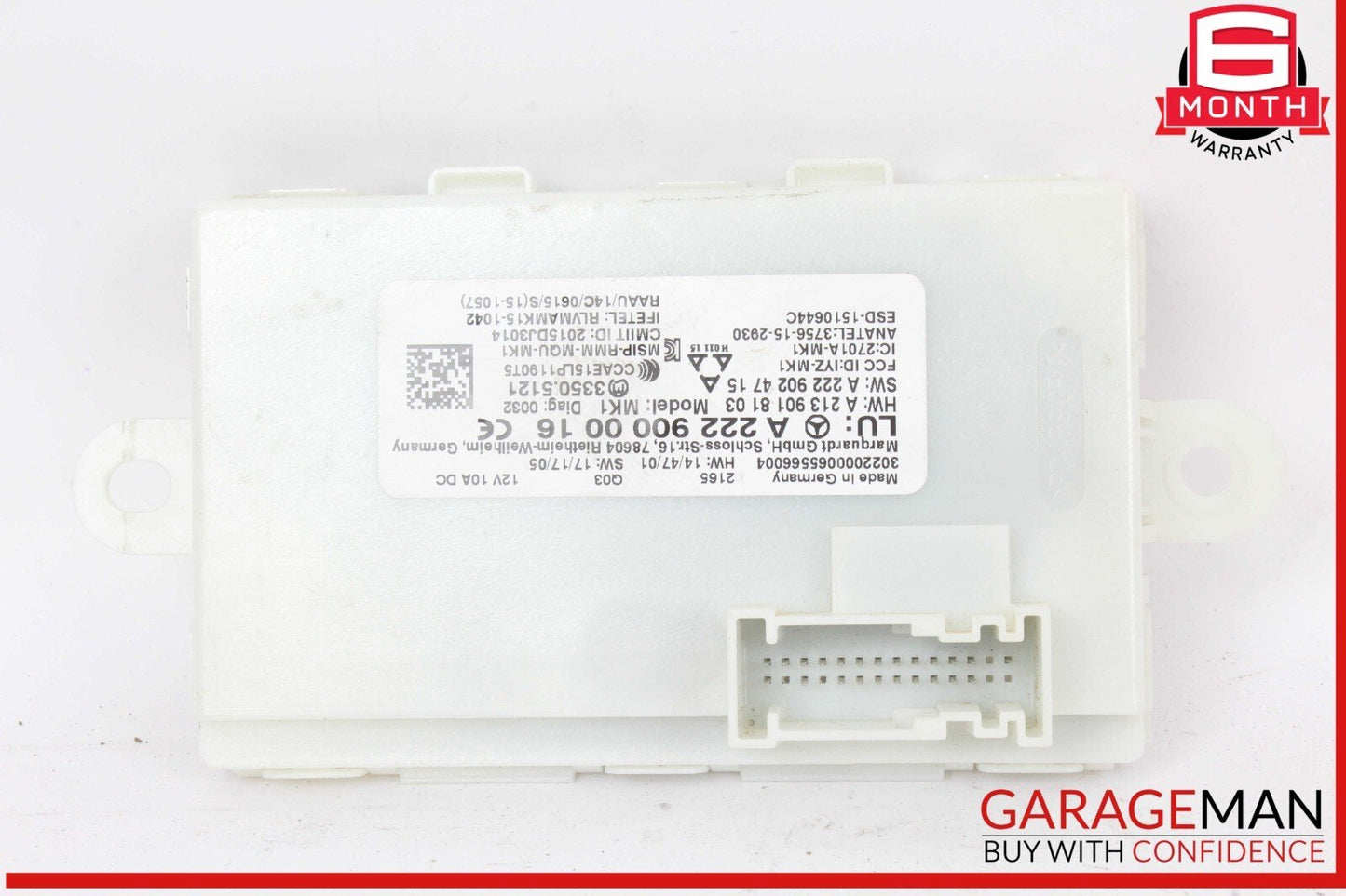 16-22 Mercedes X253 GLC300 4MATIC Keyless Go Entry Control Module Unit OEM