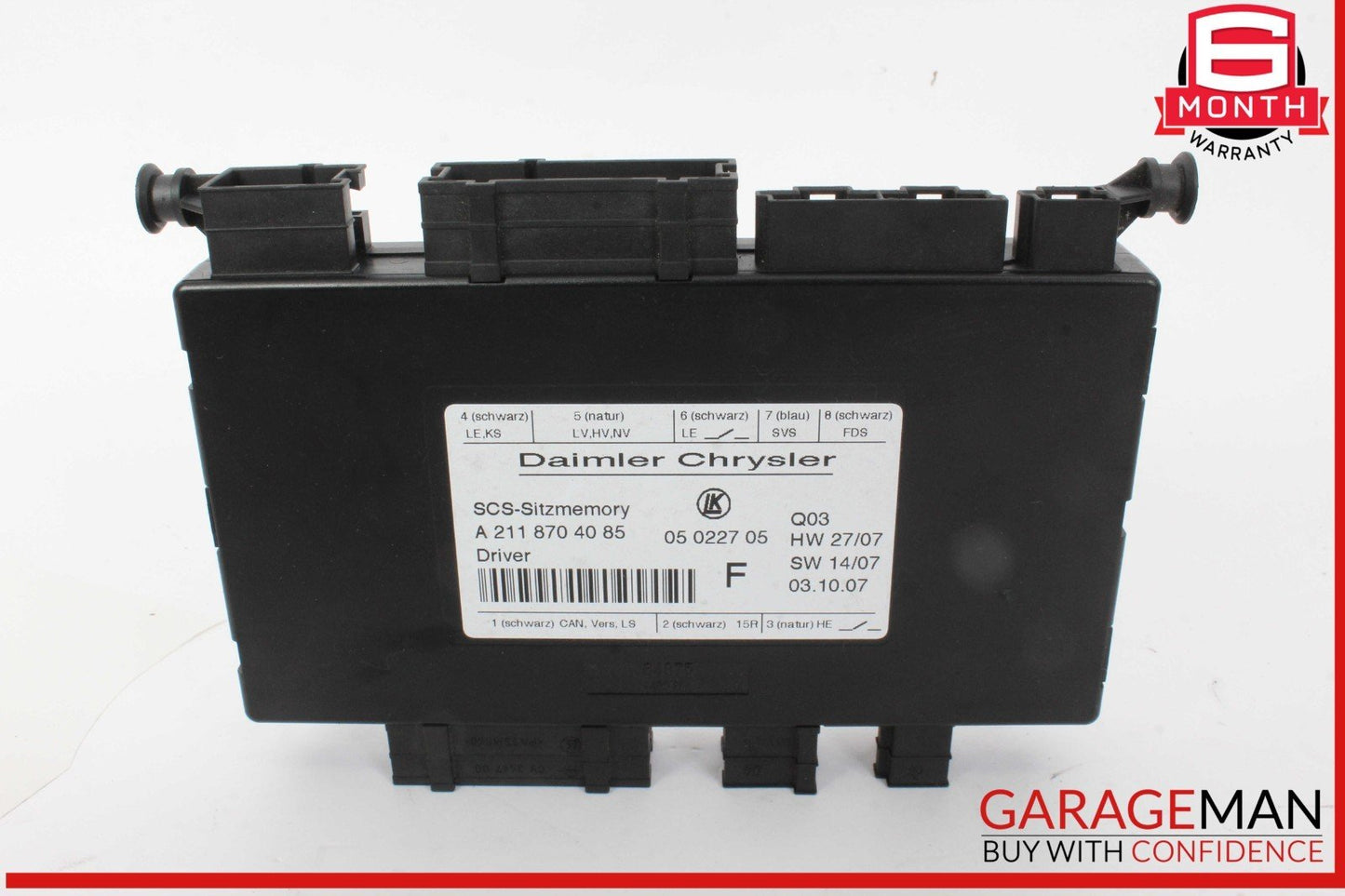 03-11 Mercedes W211 E350 Front Left Side Seat Control Module 2118704085 OEM