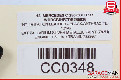 08-18 Mercedes W204 C250 CLS550 Front Left Driver Side Door Control Module OEM