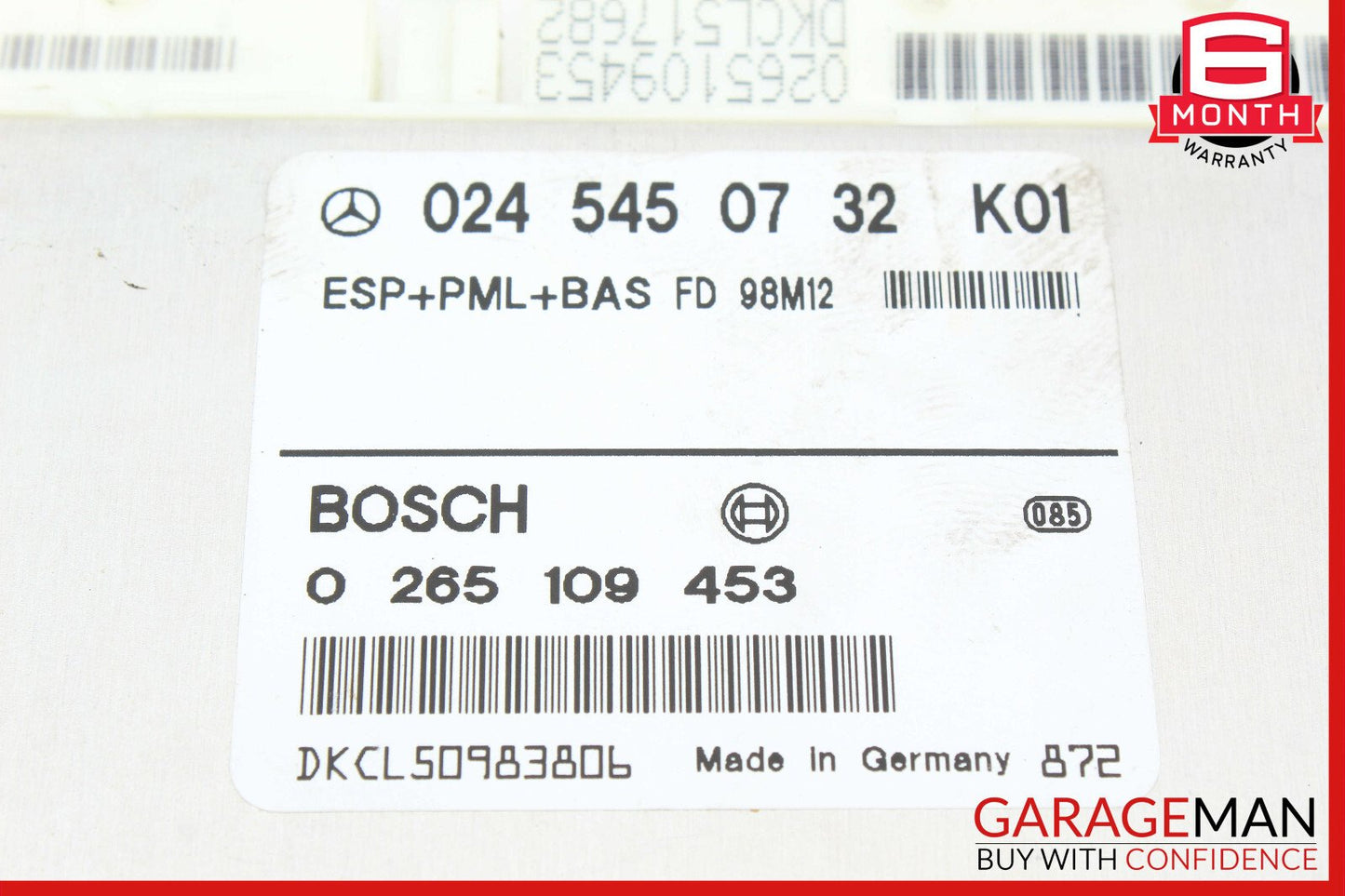00-06 Mercedes W220 S430 CL500 PML BAS ABS ESP Control Module 0245450732 OEM