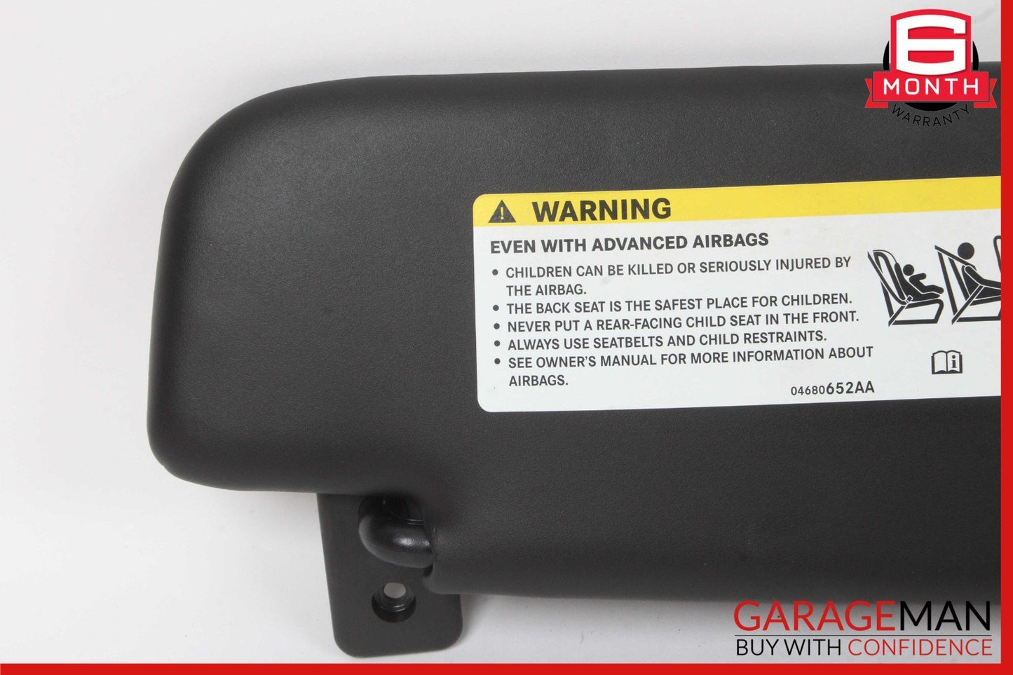 12-17 Fiat 500E Front Left Driver Side Sun Visor Sunvisor Black OEM