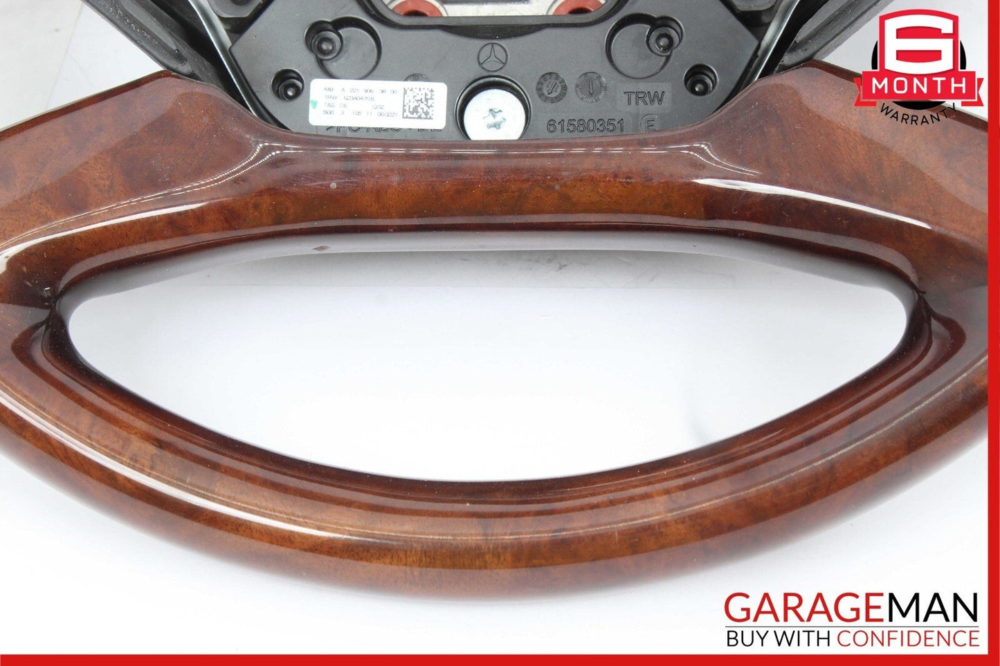 10-13 Mercedes W221 S550 S63 AMG Steering Wheel w/ Paddle Shifters Assembly Wood