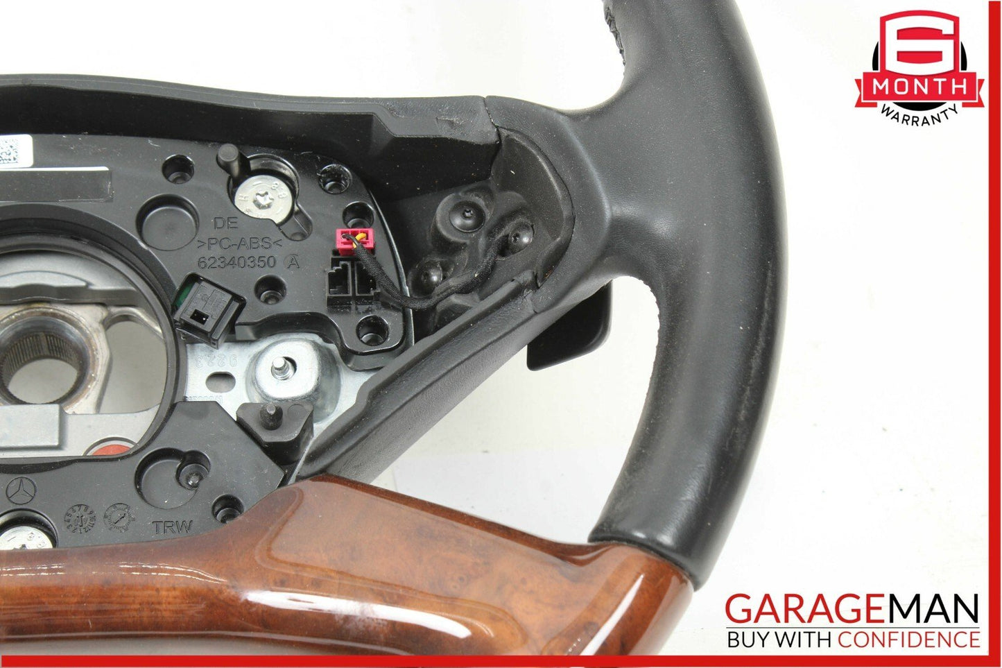 10-13 Mercedes W221 S400 S550 S600 S65 AMG 4 Spoke Steering Wheel Brown Wood OEM