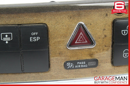 05-07 Mercedes C230 Dash Hazard Light Switch Door Lock Control Module Walnut OEM