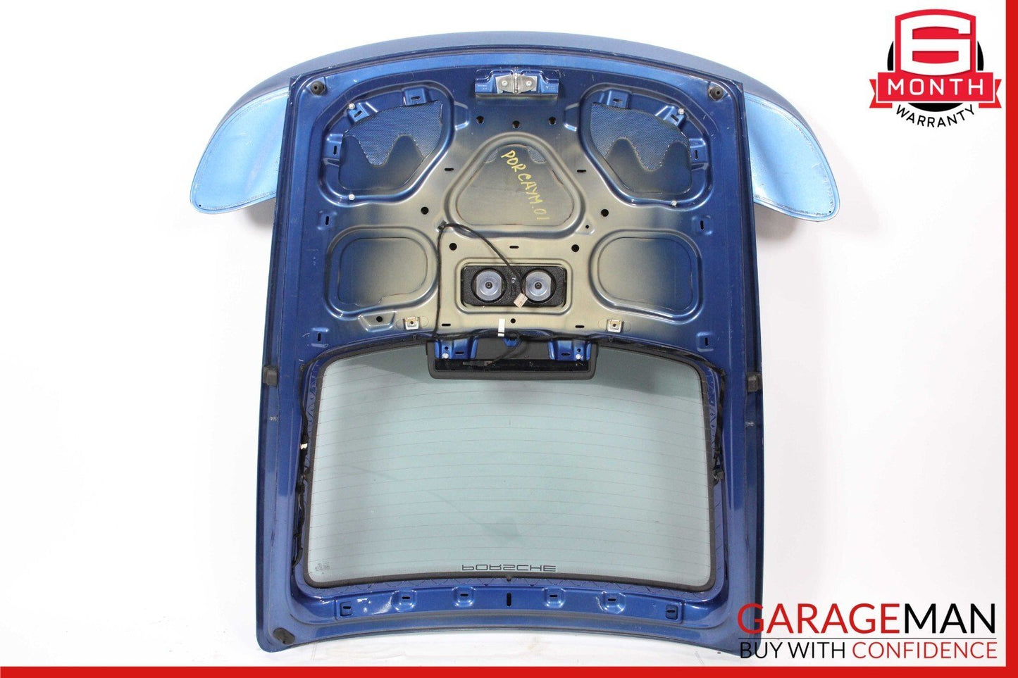 06-08 Porsche Cayman 987 Rear Trunk Glass Hatch Tail Gate Panel w/ Spoiler Blue