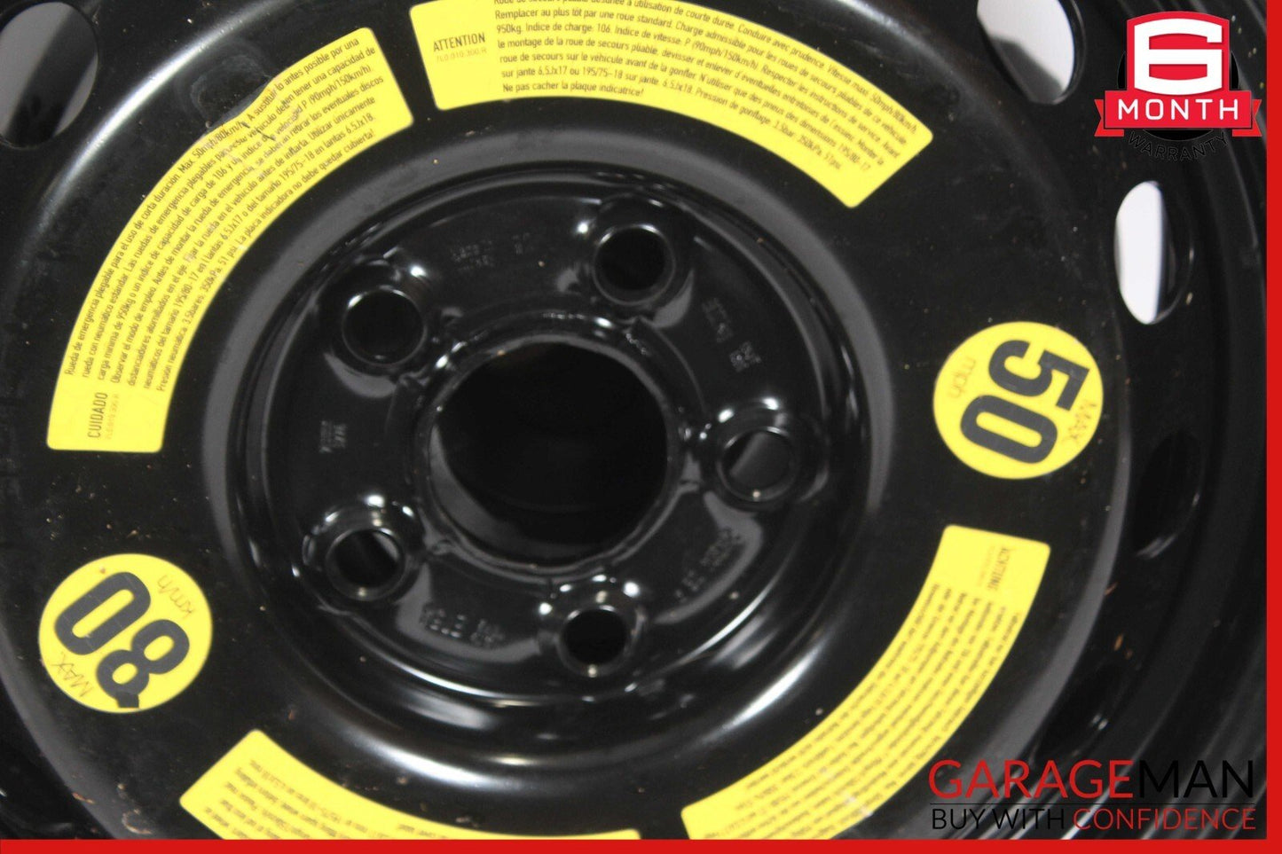 07-15 Audi Q7 Emergency Spare Wheel Rim Tire 6.5 x 18 H2 ET53 w/ Loudspeaker OEM
