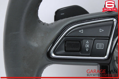 12-18 Audi A6 A7 Front Left Driver Side Steering Wheel w/ Paddle Shifters Black