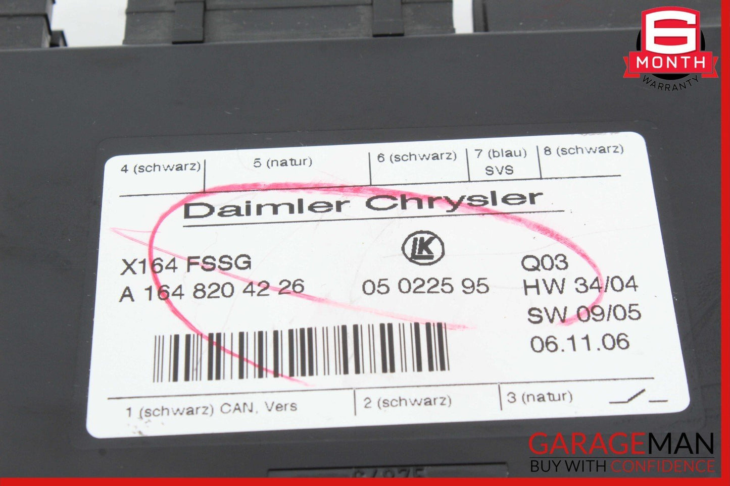 07-09 Mercedes X164 GL450 4MATIC Third Seat Row Power Folding Control Module OEM