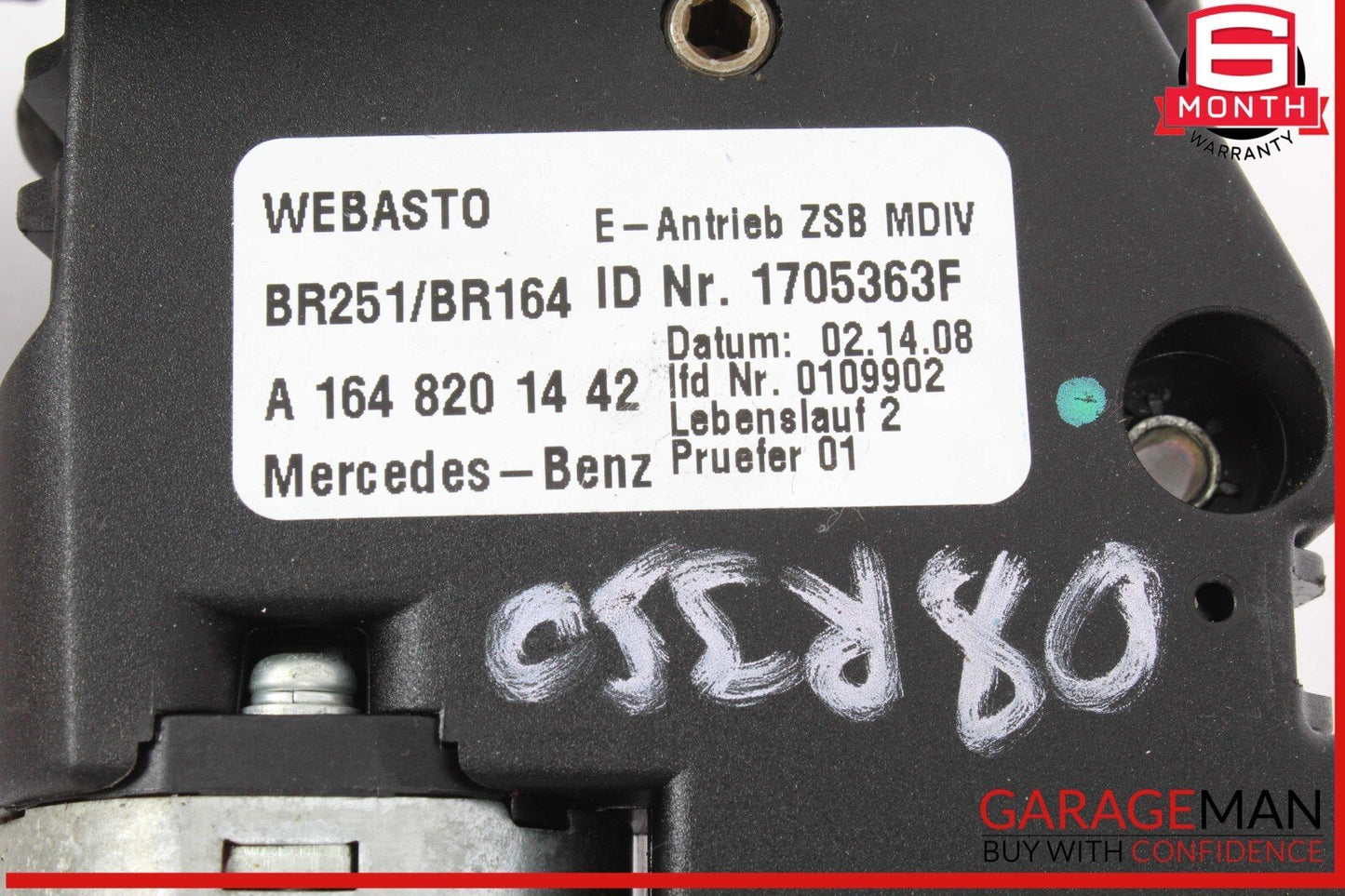 06-13 Mercedes W251 R350 GL450 Panoramic Sunroof Sun Roof Motor 1648201442 OEM