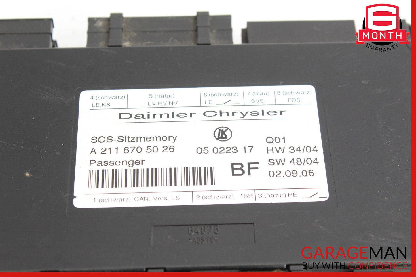 03-12 Mercedes W211 E350 GL450 GL500 CLS550 Front Right Seat Control Module Unit