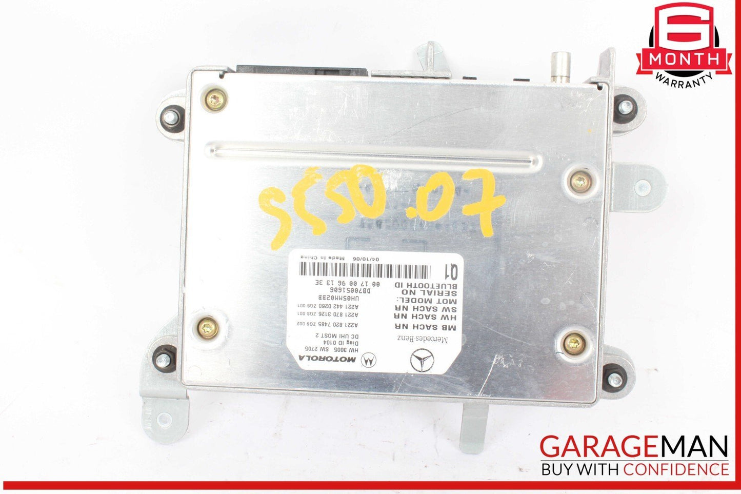 07-13 Mercedes W221 S550 S600 S63 AMG Bluetooth Control Module 2218207485 OEM