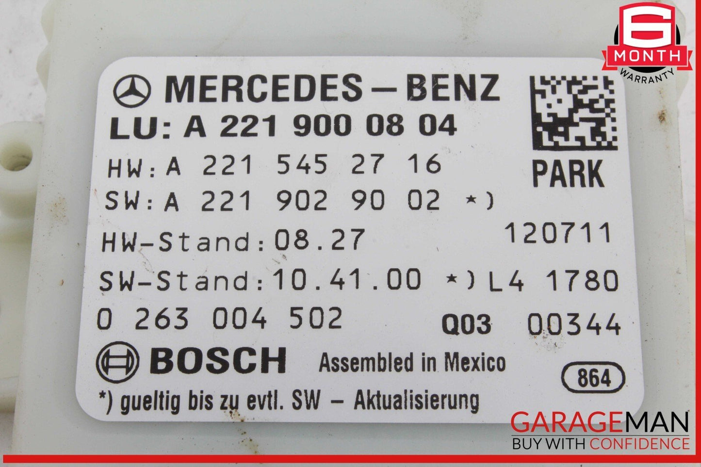 10-13 Mercedes W221 S550 S400 Park Assist Parktronic Sensor Module Control OEM