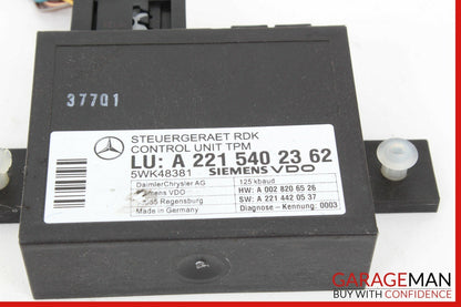 07-13 MERCEDES W216 CL550 S550 TIRE PRESSURE MONITOR MODULE 2215402362 OEM