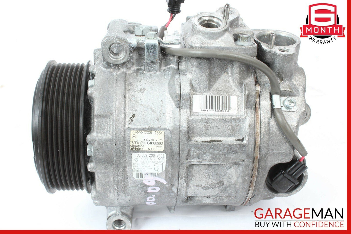 07-14 Mercedes W220 S600 CL600 A/C Air Conditioning Compressor 0022301011 OEM