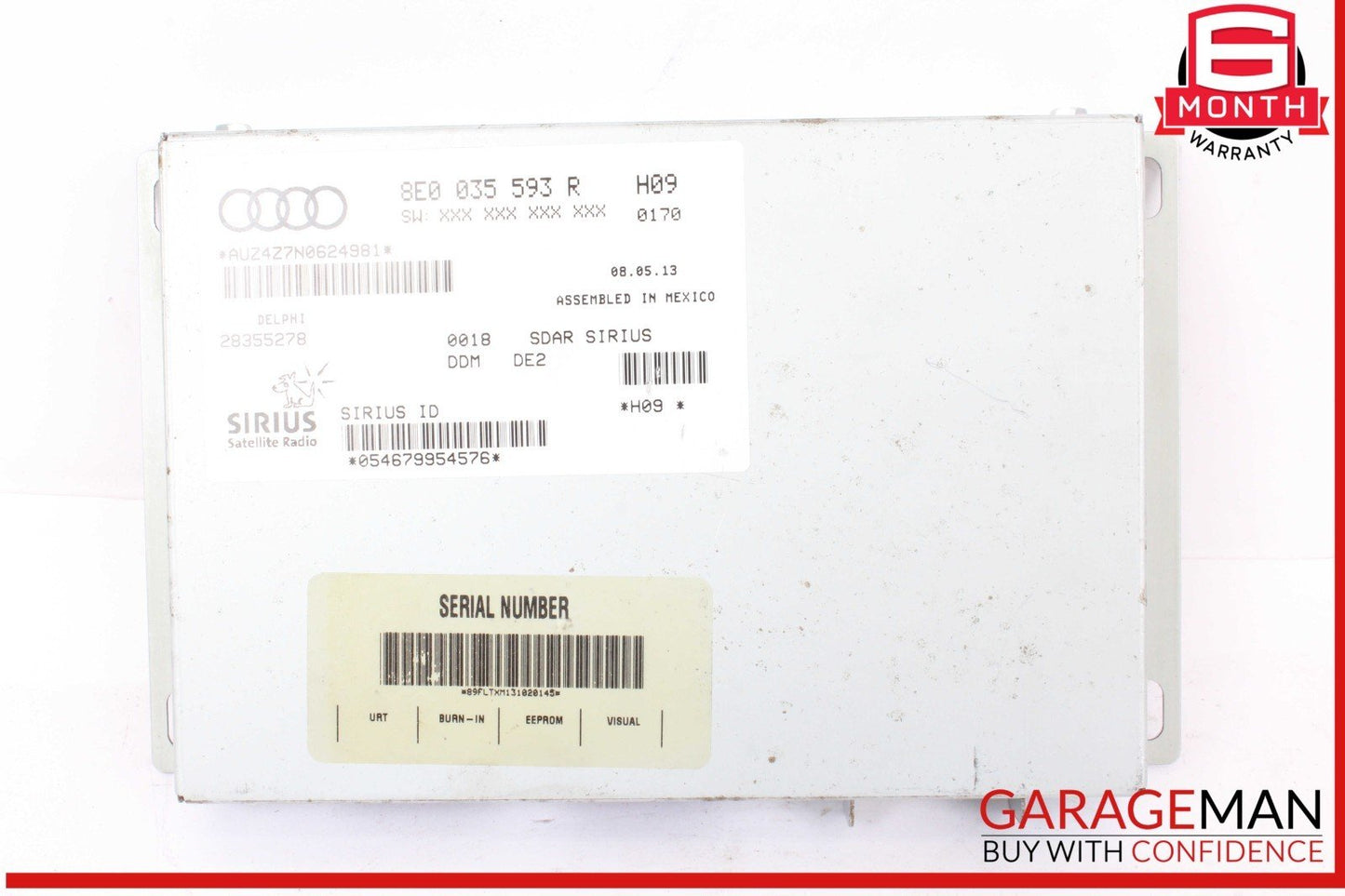 13-15 Audi TT TTS Quattro Sirius Satellite Radio Control Module Unit 8E0035593R