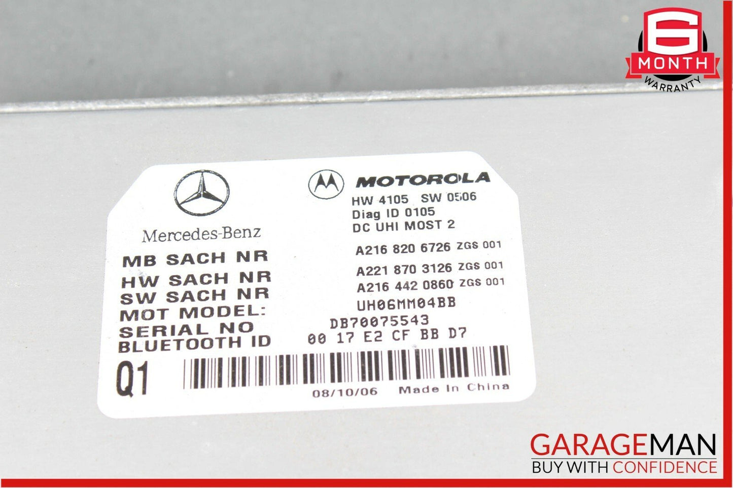 07-09 Mercedes W216 CL550 S550 Bluetooth Mobile Cell Phone Control Module OEM
