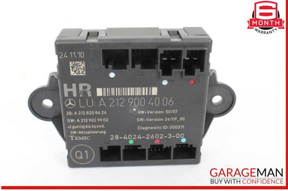 08-18 Mercedes W212 E350 Bluetec Rear Right Side Door Control Module 2129004006