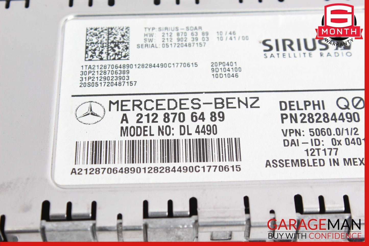 10-17 Mercedes GLK350 E550 E350 Sirius Satellite Radio Receiver Module Unit OEM