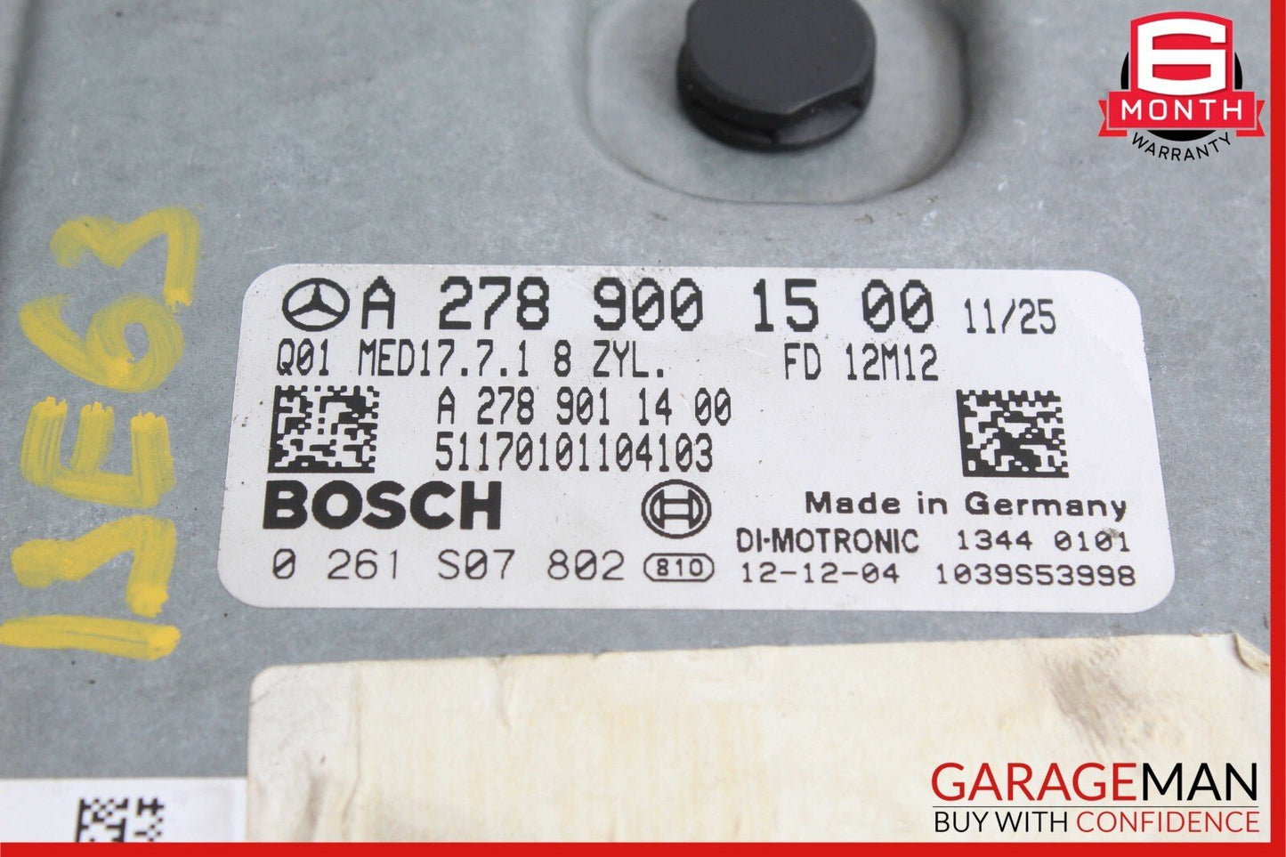 11-13 Mercedes W212 E63 CL550 ECU ECM Engine Control Module Unit 2789001500 OEM