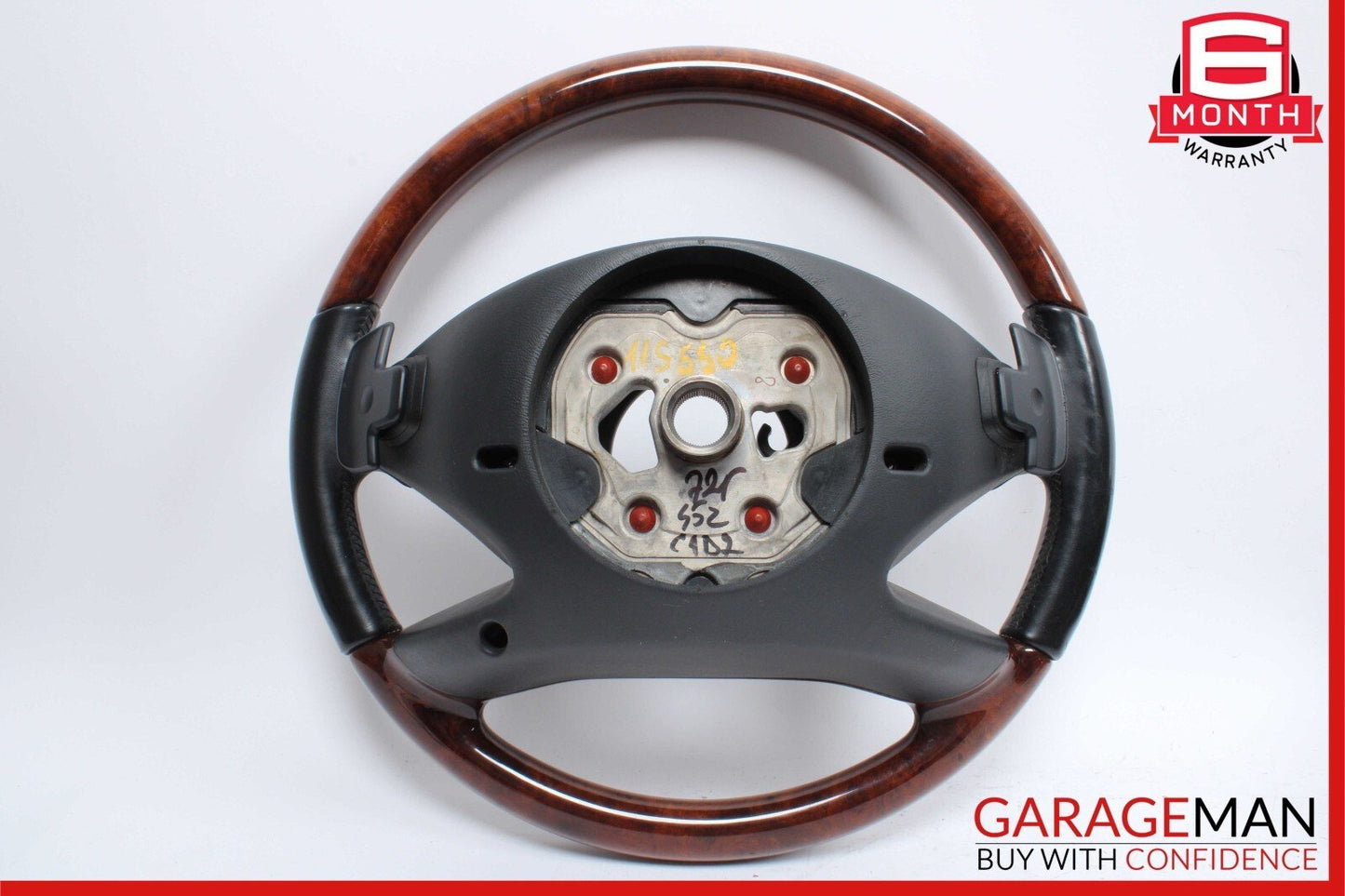 10-13 Mercedes W221 S550 S600 Steering Wheel w/ Paddle Shifters Black Wood OEM