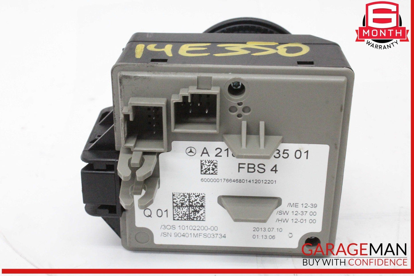 14-17 Mercedes W212 E350 E400 Ignition Switch Control Module w/ Key 2189053501