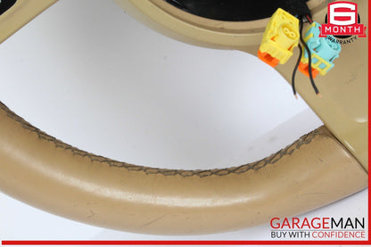 11-14 Porsche Cayenne 958 Multifunction Steering Wheel Assembly Beige OEM