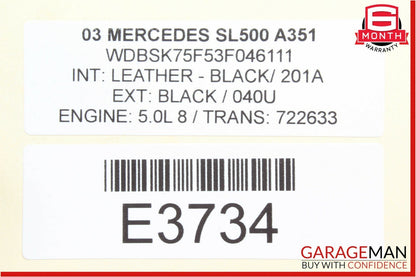 03-08 Mercedes R230 SL500 Door Control Module Right Side 2308203626 OEM
