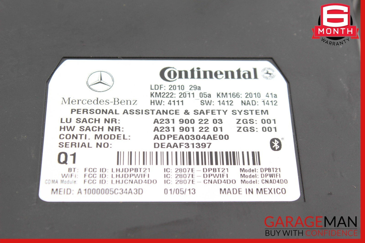10-20 Mercedes R172 SLK250 E350 GL450 SL400 Communication Controller Module Unit