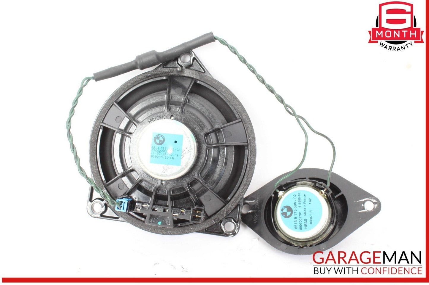 11-16 BMW 528i 535i F10 Rear Left & Right Side Door Midrange w/ Tweeter Speaker