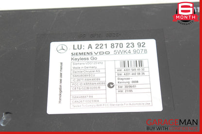 07-10 Mercedes W216 CL550 S400 Keyless Go Control Module 2218702392 OEM
