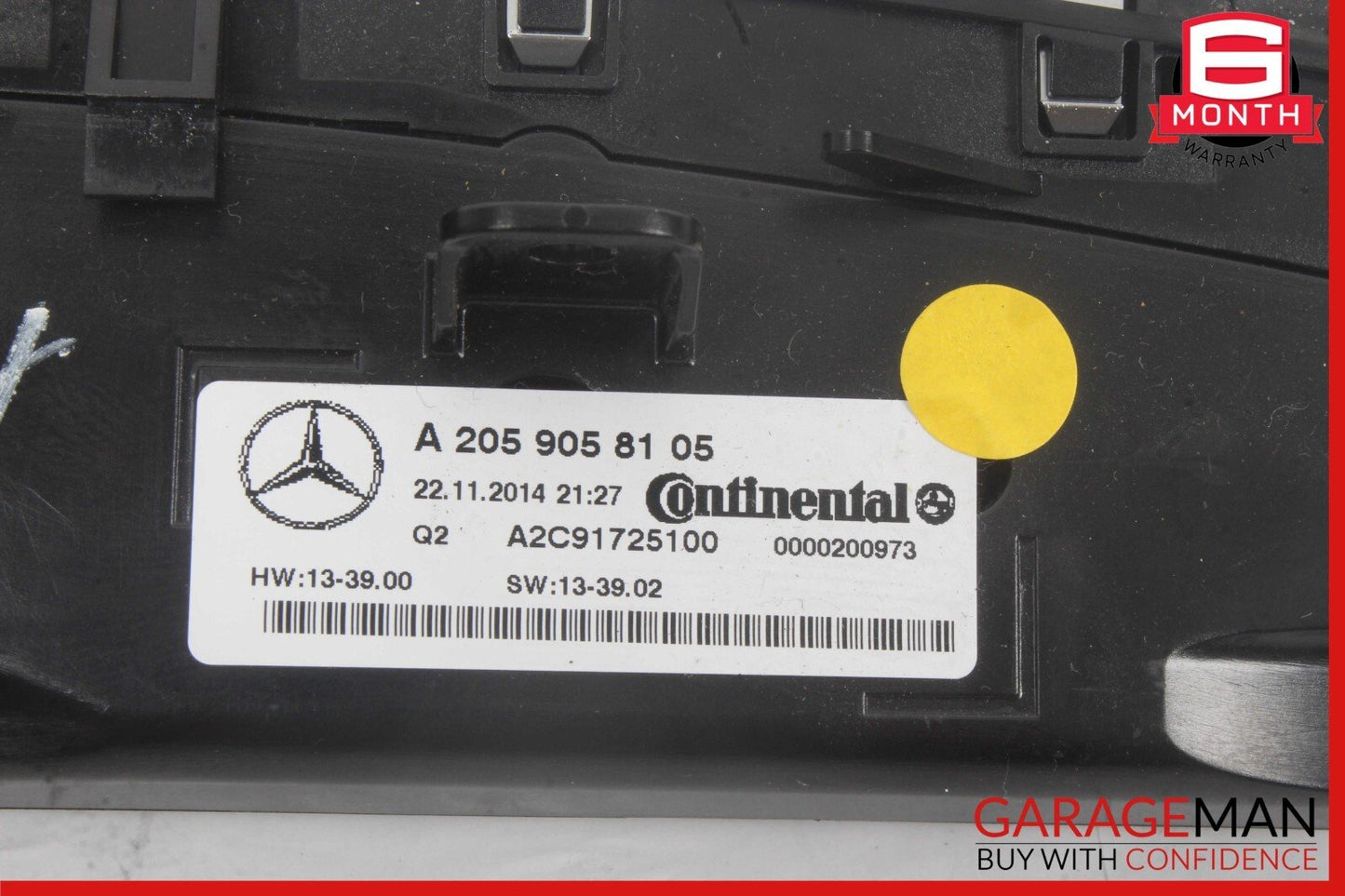 15-20 Mercedes W205 C300 C350e C400 A/C AC Heater Climate Control Switch Assy