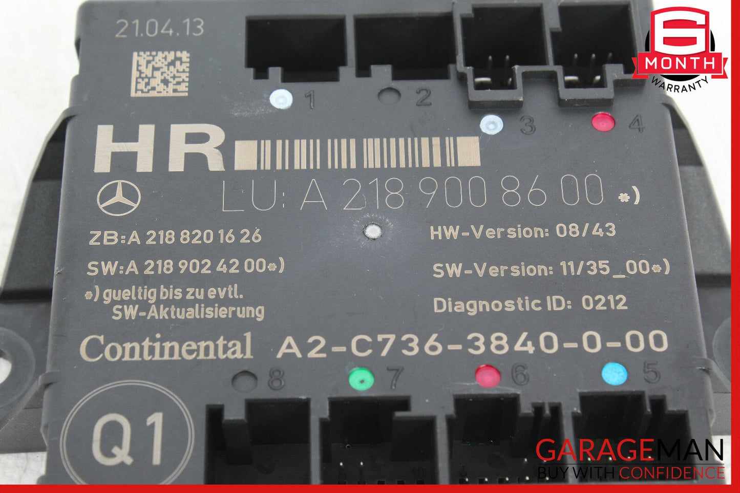 08-18 Mercedes E350 CLS550 CLS400 C300 Rear Right Side Door Control Module Unit