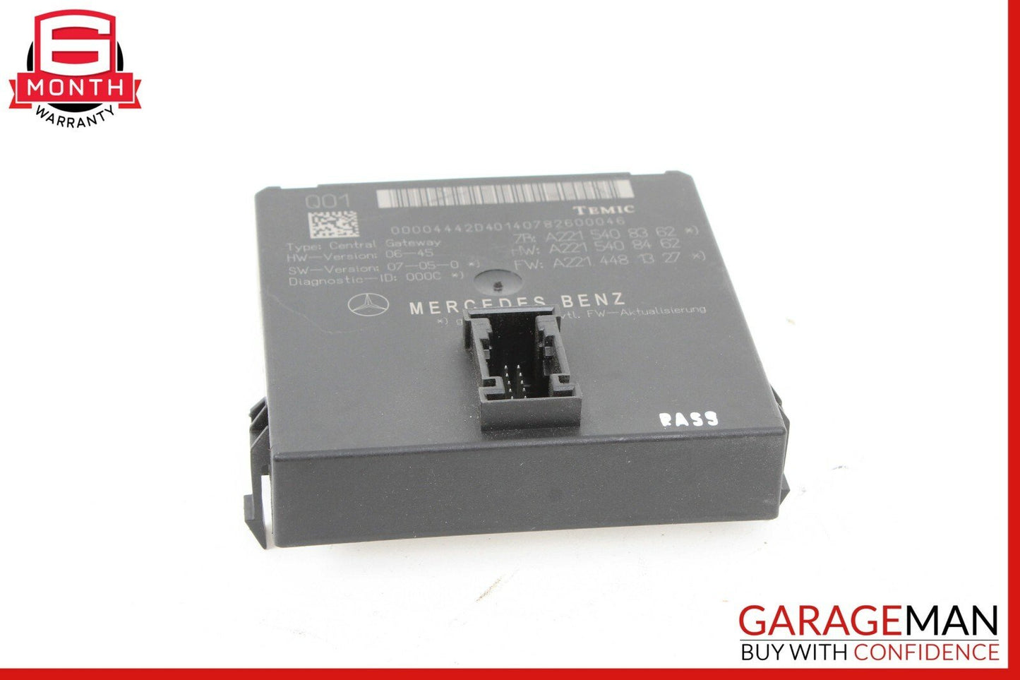 07-09 Mercedes W221 S550 CL550 Central Gateway Control Module 2215408362 OEM