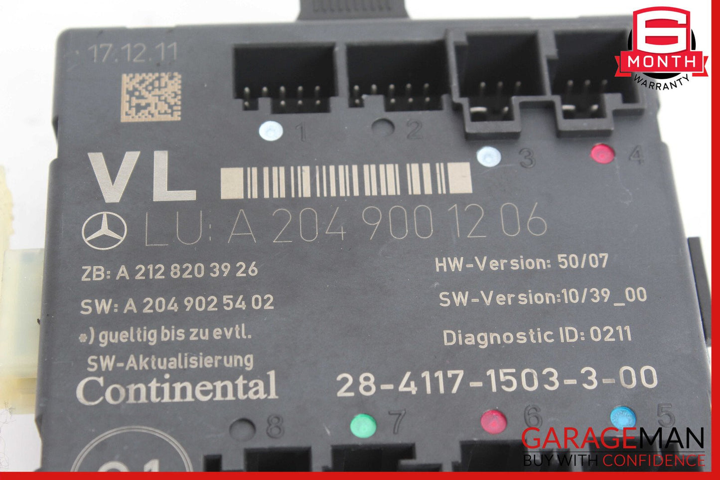12-15 Mercedes W204 C250 C350 Front Left Driver Side Door Control Module Unit