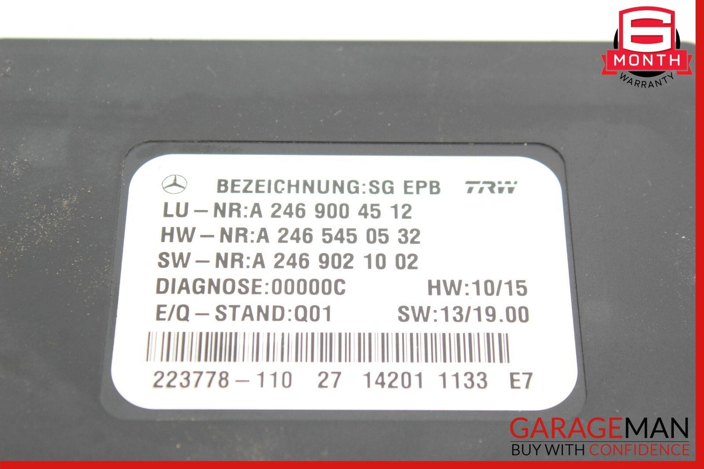 12-20 Mercedes W117 CLA250 SLK350 Hand Parking Brake Controller Module Unit