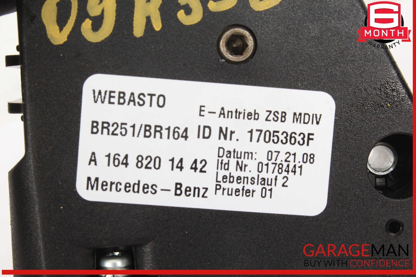06-13 Mercedes W251 R350 4MATIC Panoramic Sunroof Sun Roof Motor 1648201442 OEM
