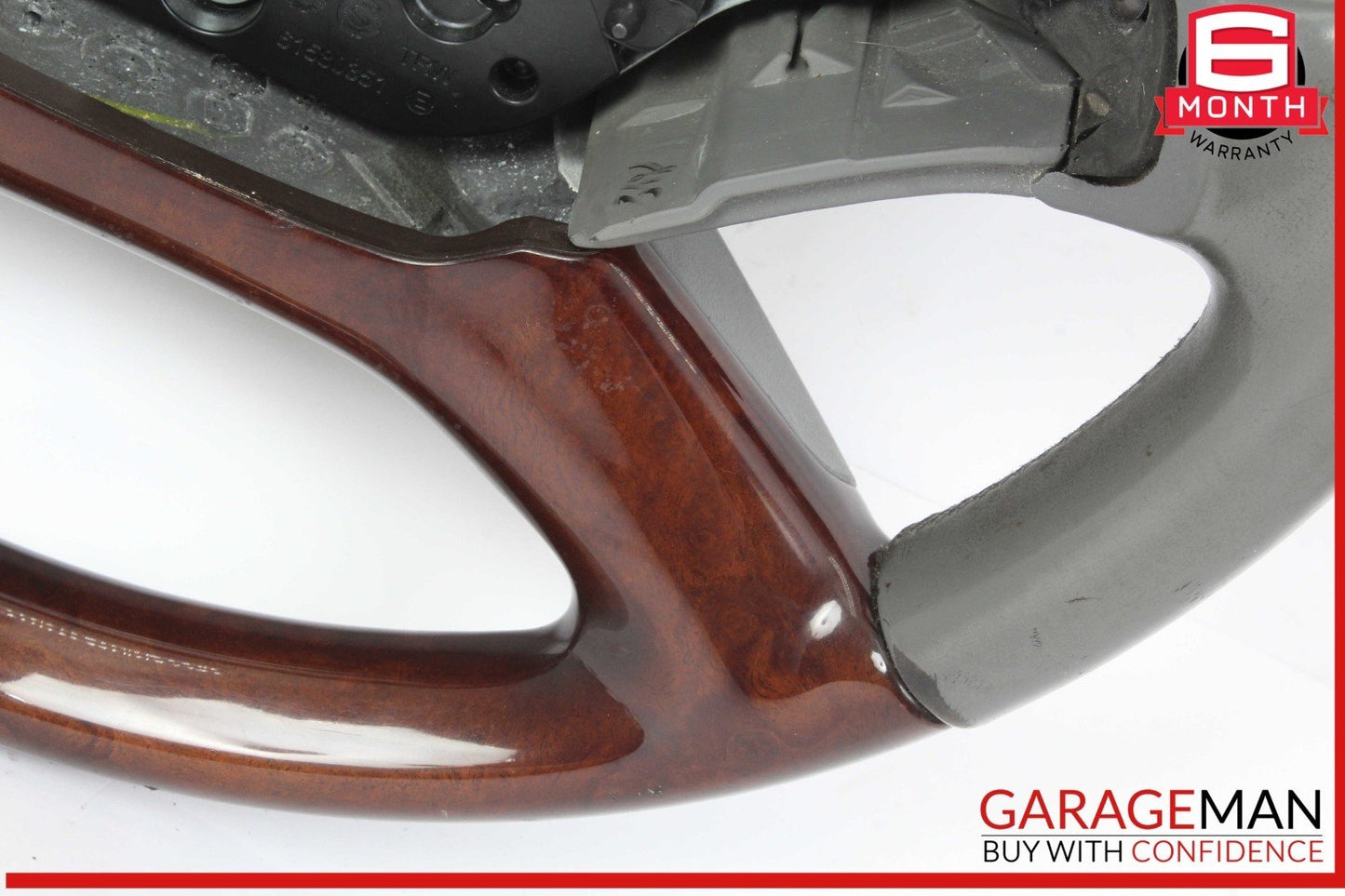 10-14 Mercedes W221 S550 S600 Steering Wheel w/ Paddle Shifters Gray Wood OEM