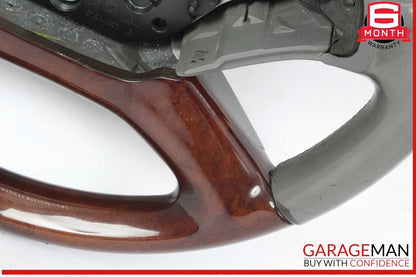 10-14 Mercedes W221 S550 S600 Steering Wheel w/ Paddle Shifters Gray Wood OEM