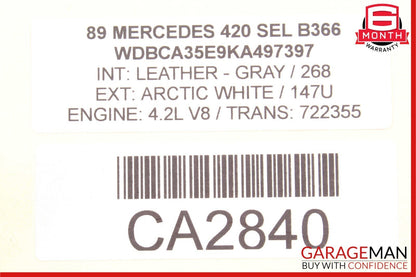 86-91 Mercedes W126 420SEL Rear Left Side Window Switch 1268206210 OEM