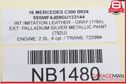 15-23 Mercedes W205 C300 C400 GLC300 Rear Left Side Door Control Module Unit OEM