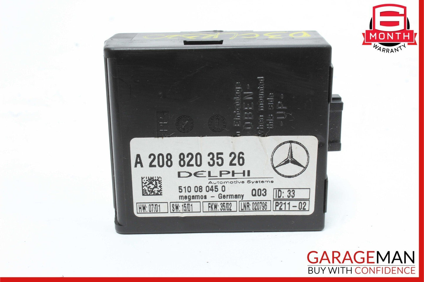 00-04 Mercedes W208 CLK350 CLK430 Anti Theft Alarm Control Module 2088203526 OEM
