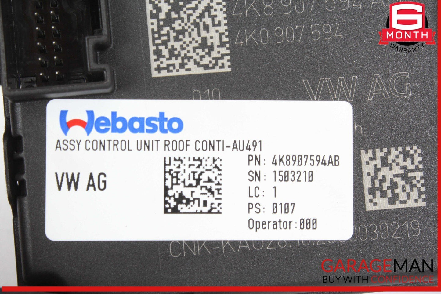 17-24 Audi A4 Roof Sunroof Control Module Unit 4K8907594AB OEM