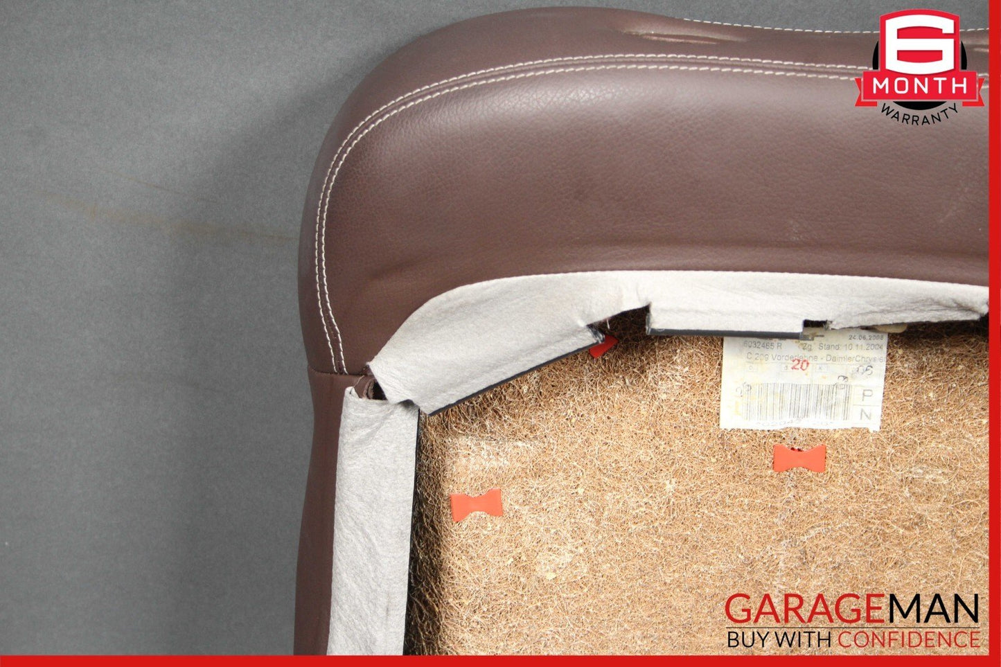 03-09 Mercedes W209 CLK320 CLK500 Front Right Side Top Upper Seat Cushion Brown