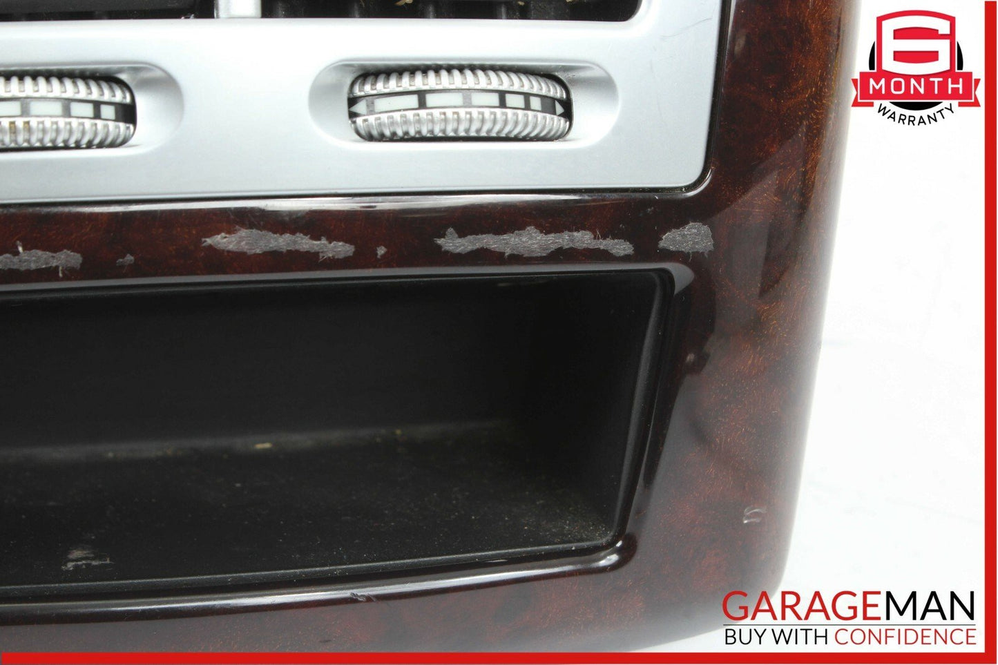 07-13 Mercedes S550 Rear Center Console A/C AC Air Vent Grille Trim Panel Wood