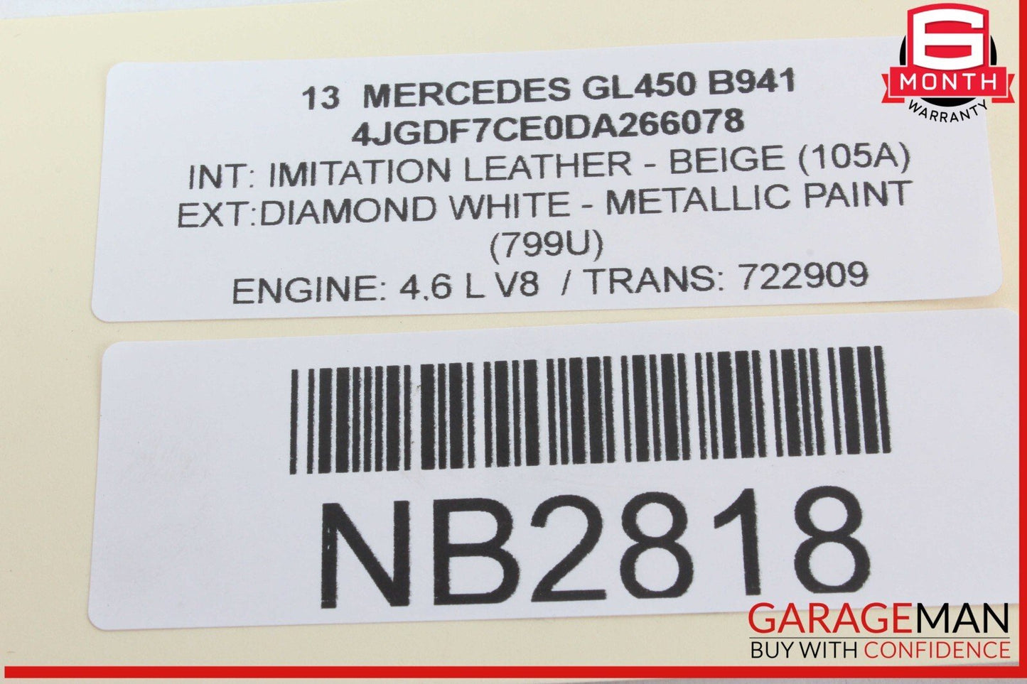 12-16 Mercedes X166 GL450 GL550 Rear Left Door Lock Latch Actuator OEM